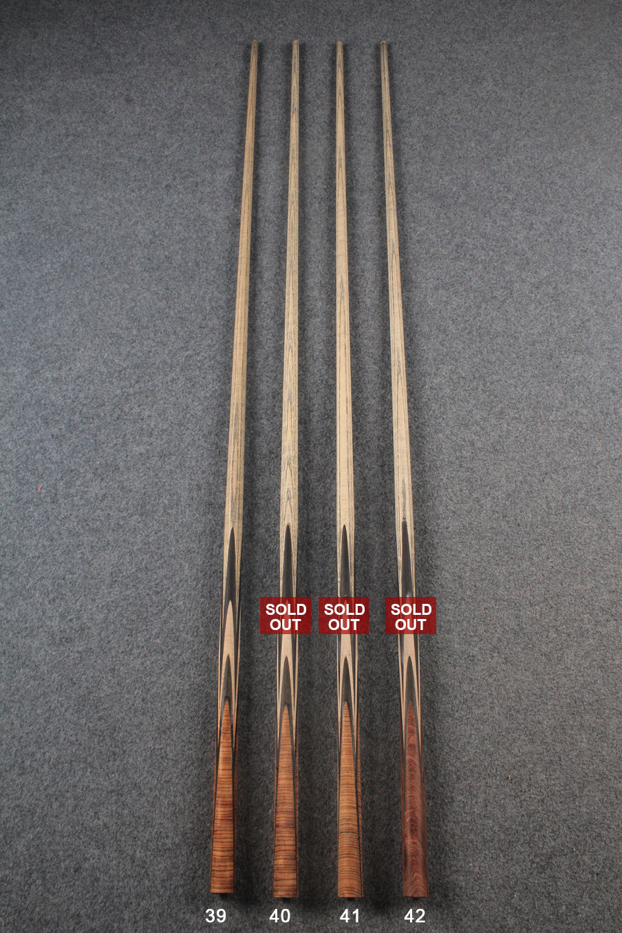 custom-made: ★★★ woods 1 piece handmade ASH snooker / pool cue #39 -#42 - made to order WOODS CUES
