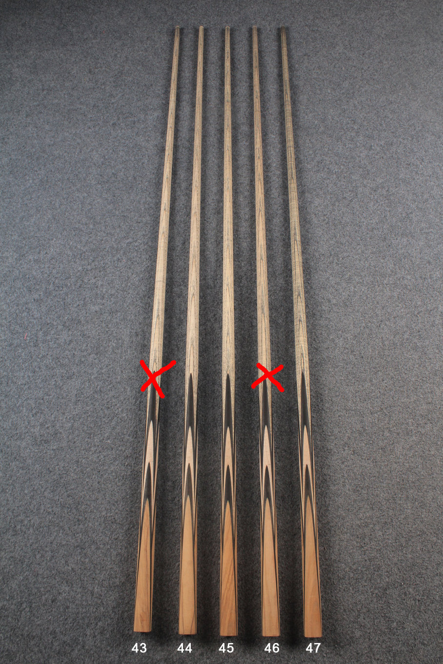 custom-made: ★★★ woods 1 piece handmade ASH snooker / pool cue #43 -#47 - made to order