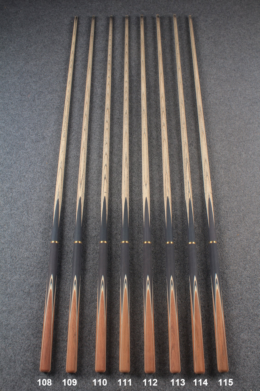 custom-made:  woods 3/4 handmade ASH snooker / pool cue #108-#115 - made to order