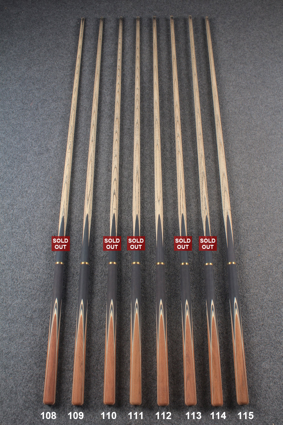 custom-made:  woods 3/4 handmade ASH snooker / pool cue #108-#115 - made to order
