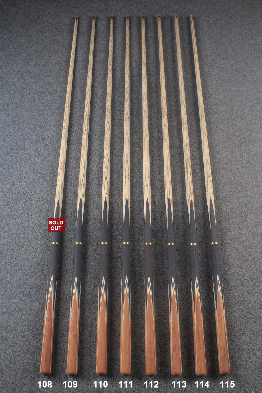 custom-made:  woods 3/4 handmade ASH snooker / pool cue #108-#115 - made to order