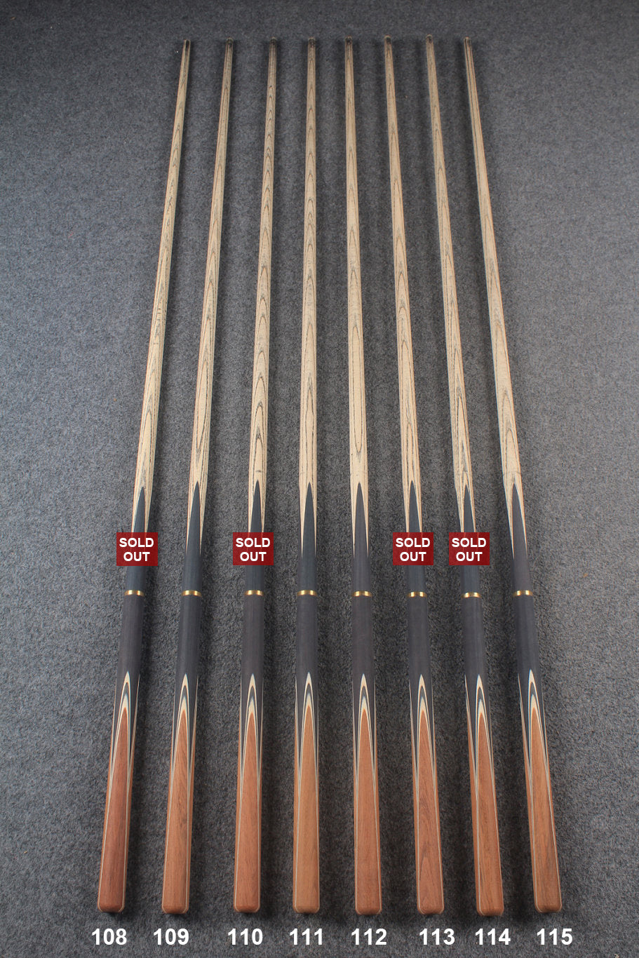 custom-made:  woods 3/4 handmade ASH snooker / pool cue #108-#115 - made to order