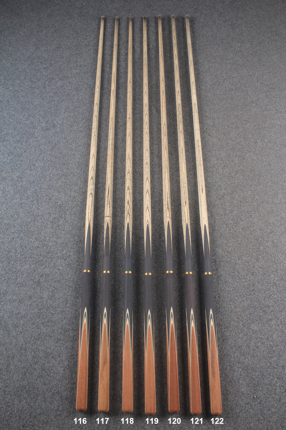 custom-made:  woods 3/4 handmade ASH snooker / pool cue #116-#122 - made to order