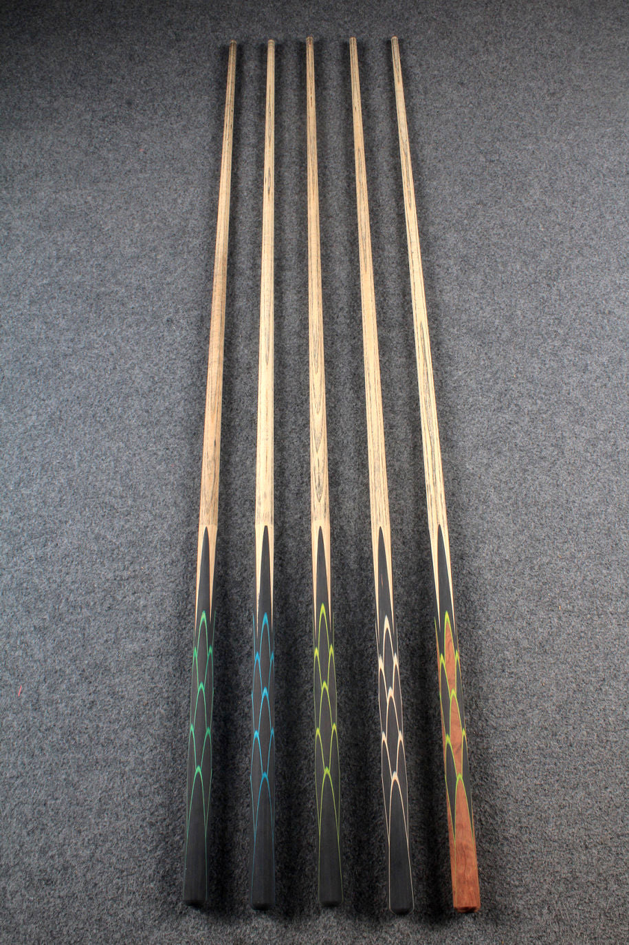 custom-made:  woods 1 piece handmade ASH snooker / pool cue #78-#82 - made to order WOODS CUES