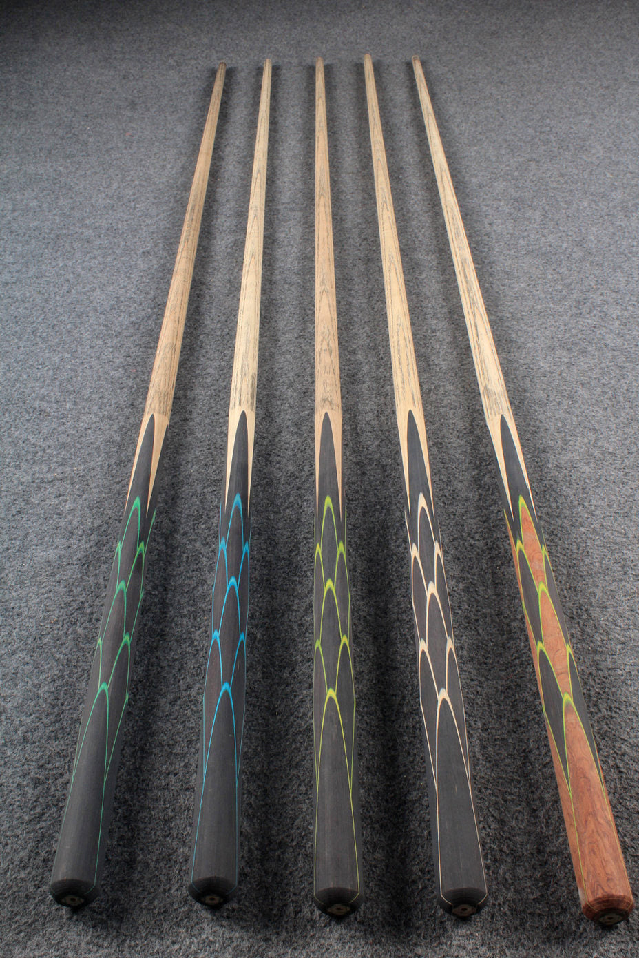 custom-made:  woods 1 piece handmade ASH snooker / pool cue #78-#82 - made to order WOODS CUES