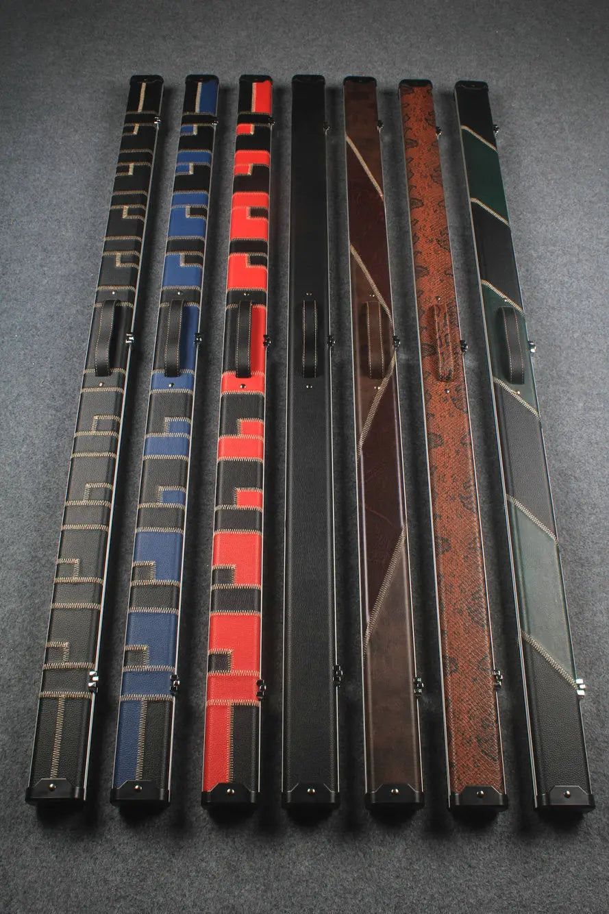 1 piece leather case aluminium construction with 2 slots ~halo style WOODS CUES