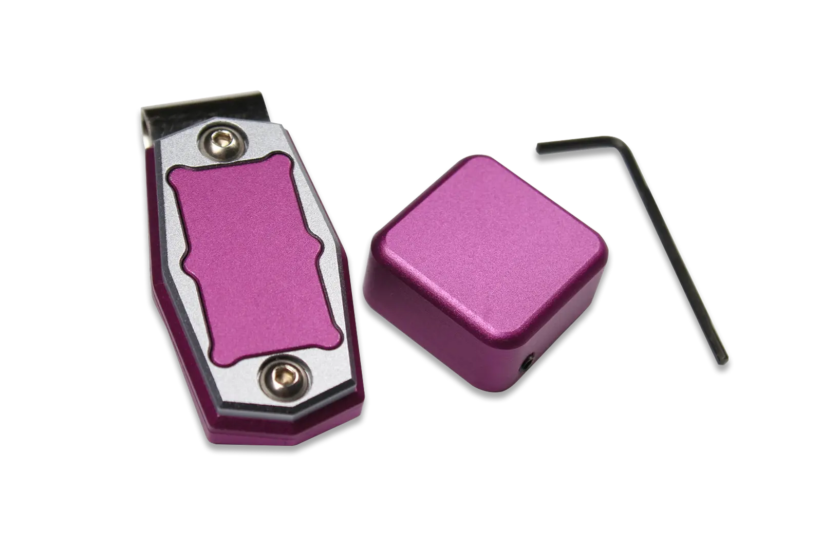 hq aluminium alloy magnetic snooker / pool cue chalk holder with belt clip