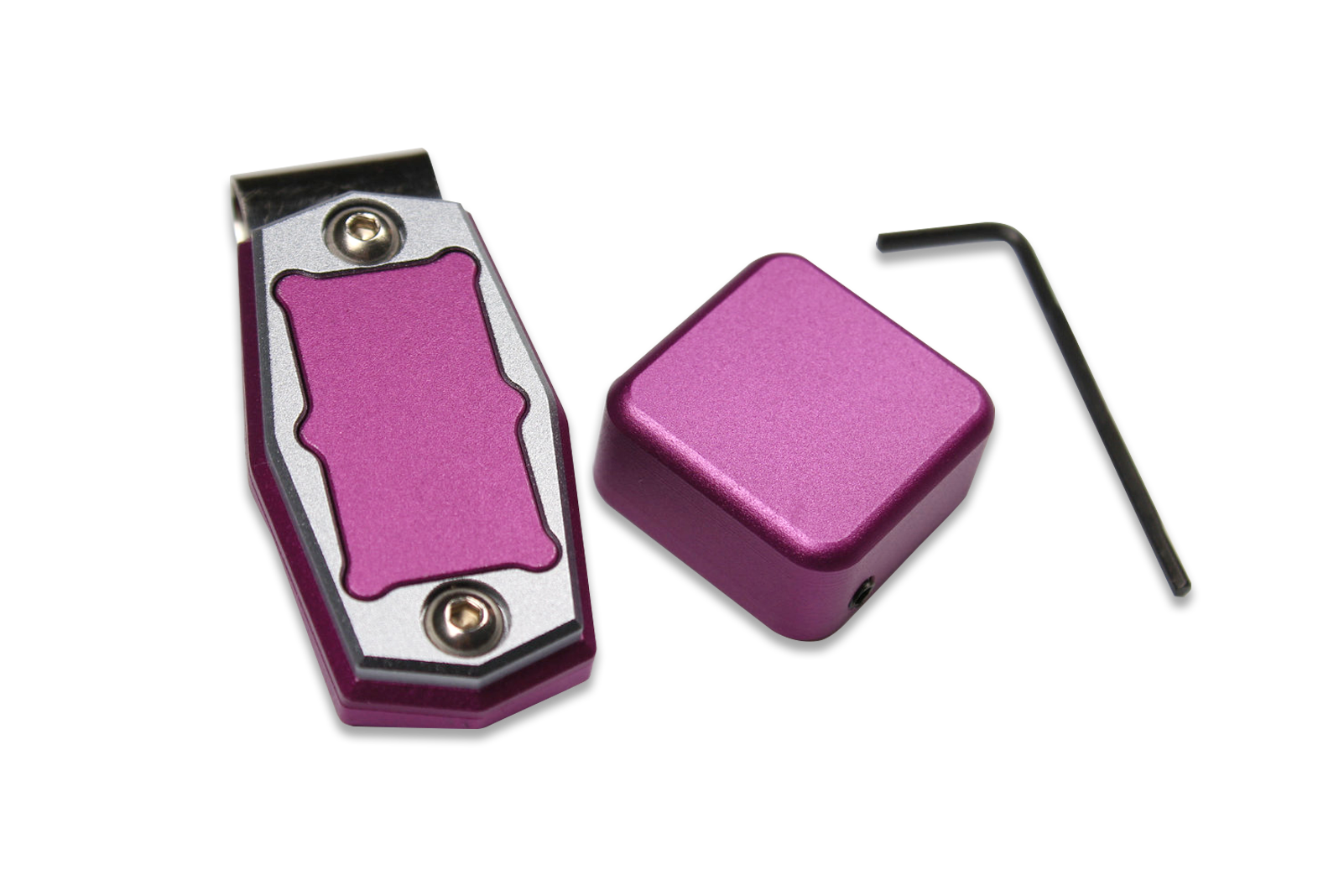 hq aluminium alloy magnetic snooker / pool cue chalk holder with belt clip