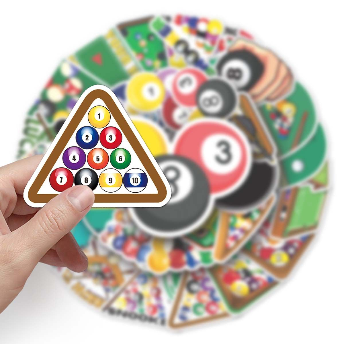 50 Pool/Billiards Creative Personality Stickers - Trendy Graffiti Decals WOODS CUES