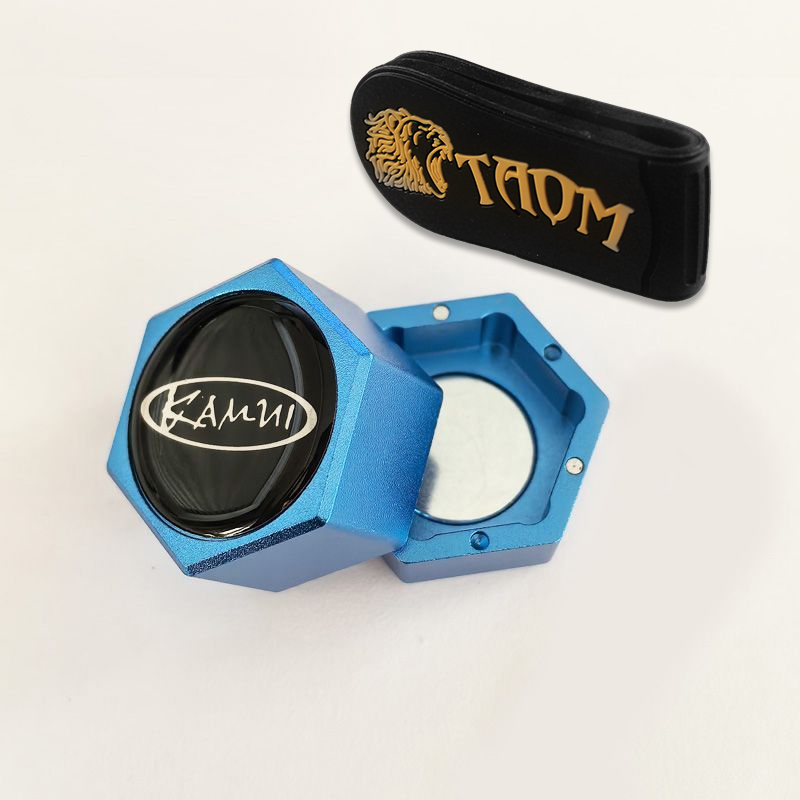 Kamui Hexagonal Chalk Holder for ROKU Chalk | Magnetic Aluminium Alloy WOODS CUES