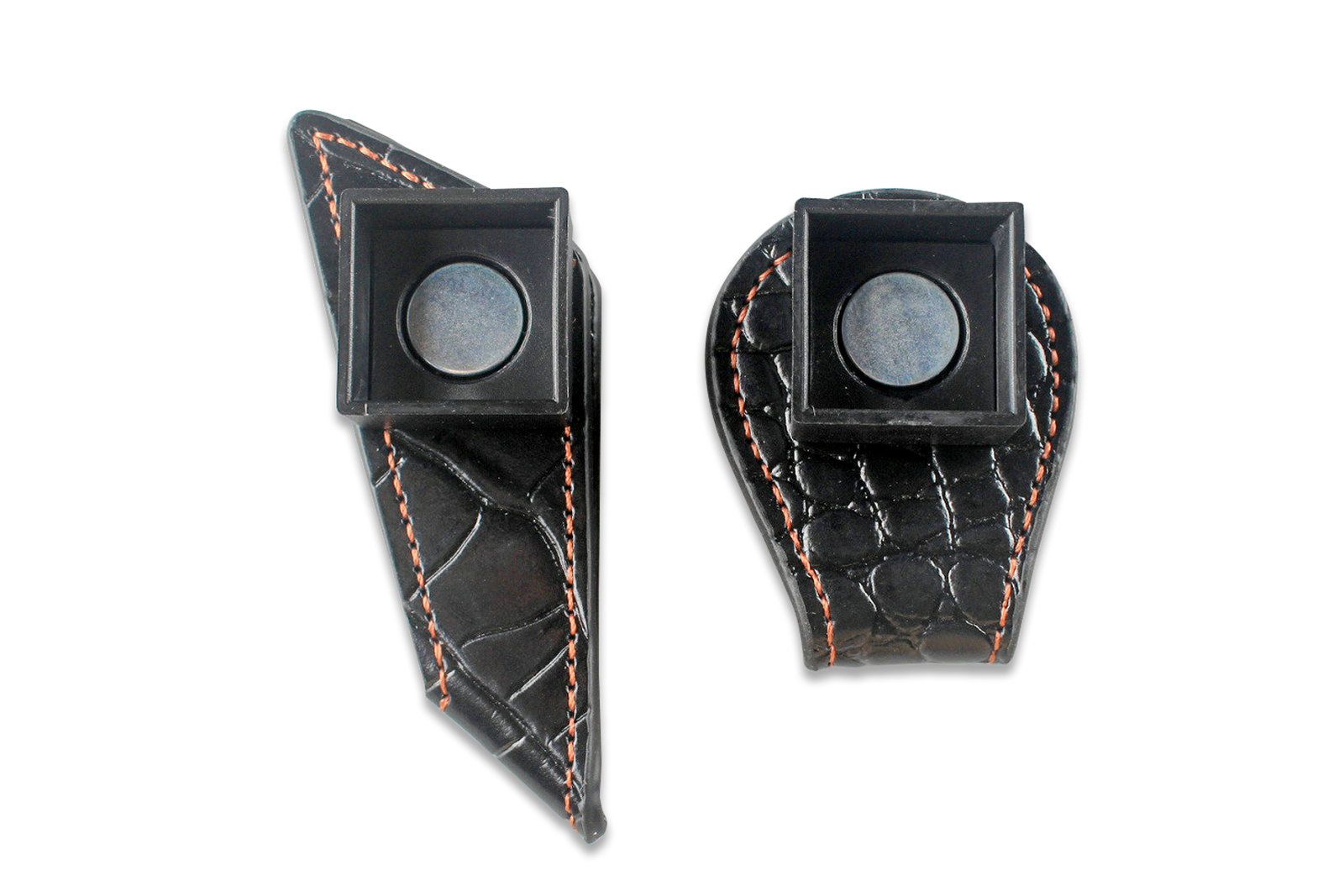 magnetic  Leather snooker / pool cue chalk holder with belt clip