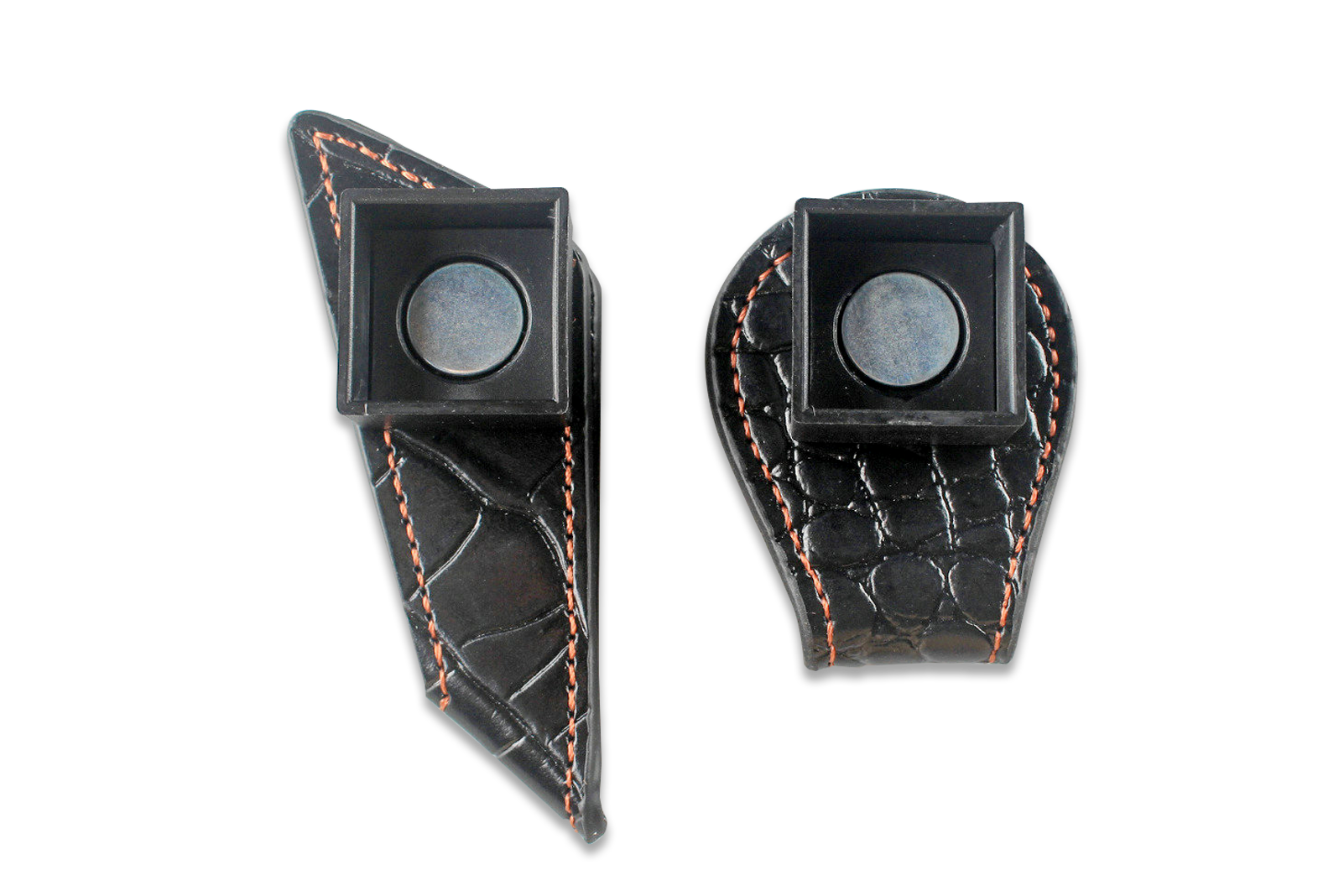 magnetic  Leather snooker / pool cue chalk holder with belt clip