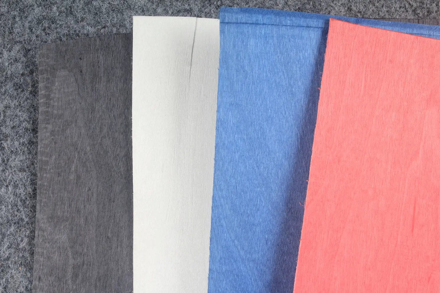 various colored maple veneers for cue making - 1 mm thickness -6 sheets of 38 x20 CM WOODS CUES