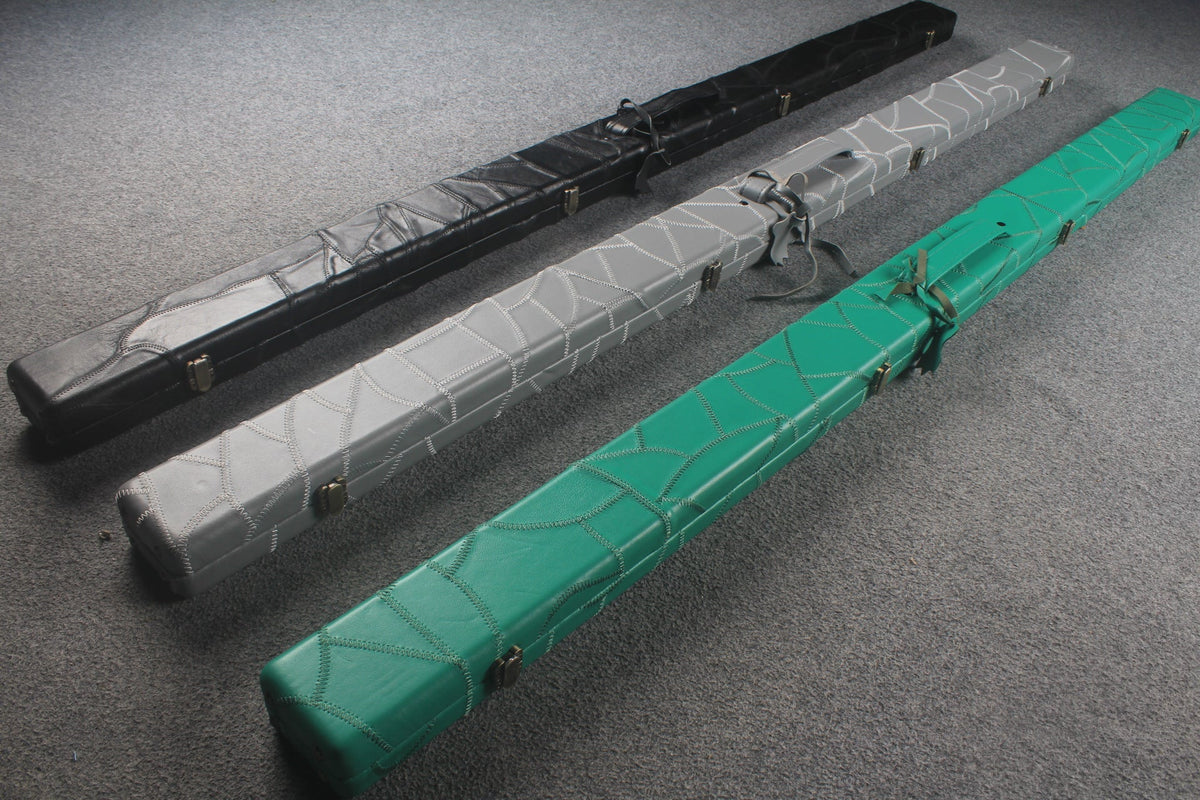 1 piece real Leather handmade patchwork snooker cue case with 2 slots（chalk area inside） WOODS CUES