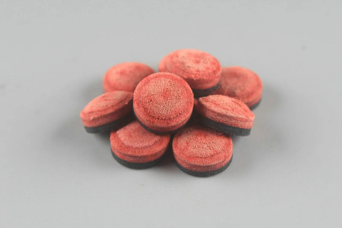 11 mm Woods Cues Tips Pig Skin Layered Tips - Red WOODS CUES