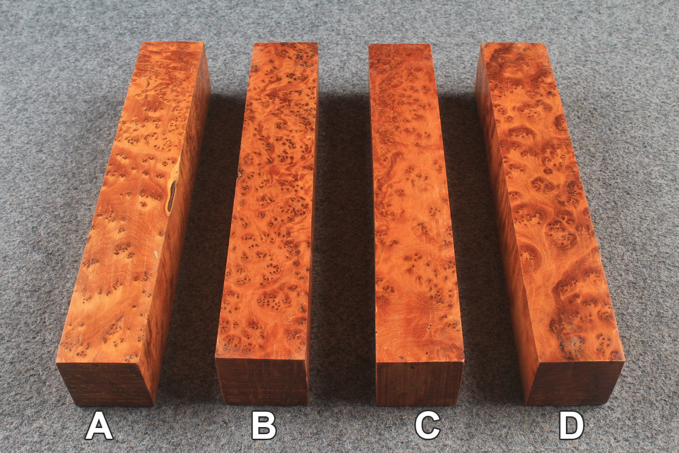 thuya burl square pool cues butt turning blanks WOODS CUES