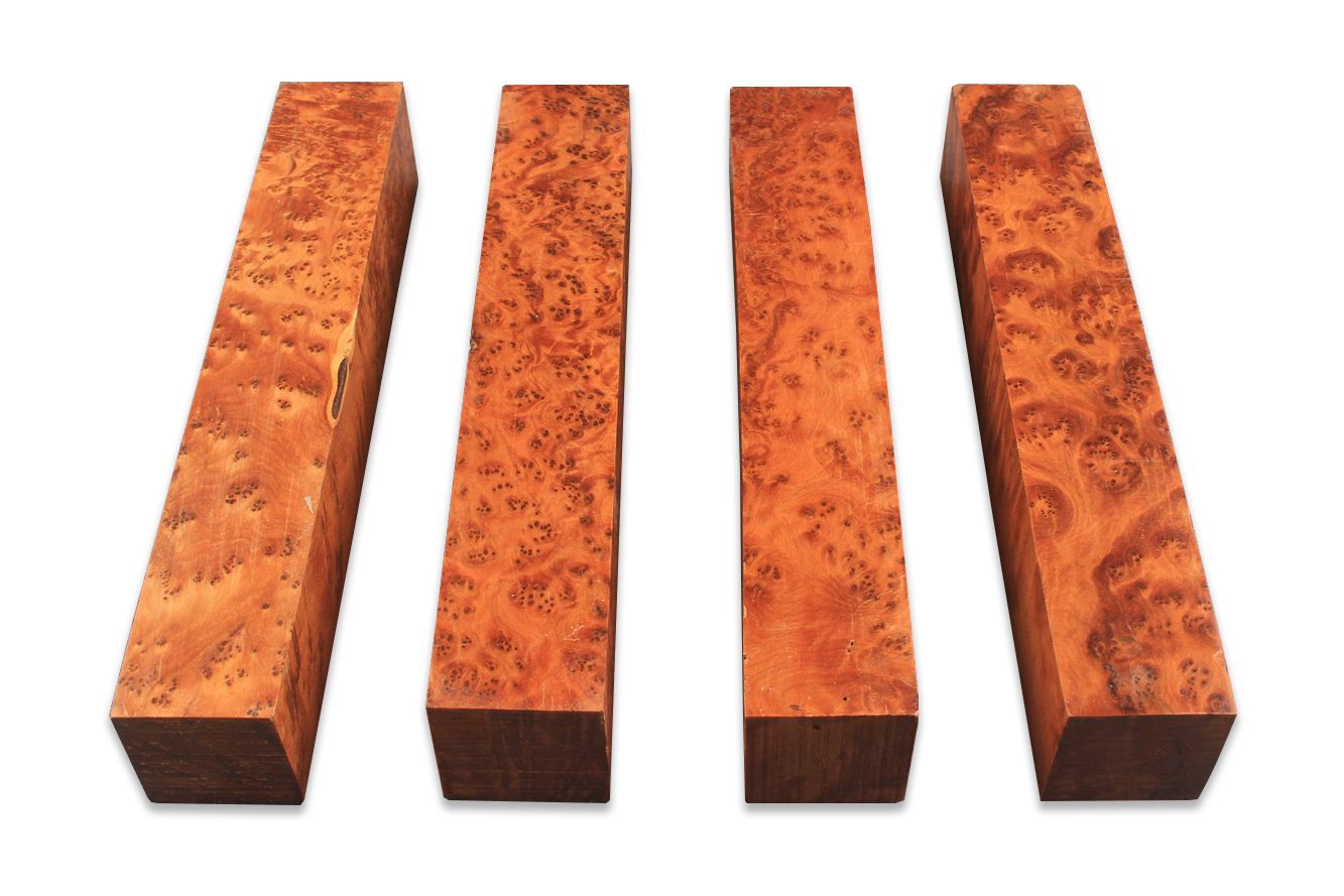 thuya burl square pool cues butt turning blanks