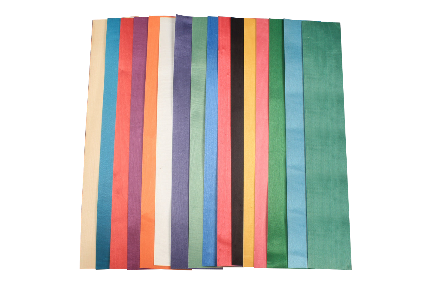 various colored maple veneers for cue making - 0.5 mm thickness  12 x60 CM