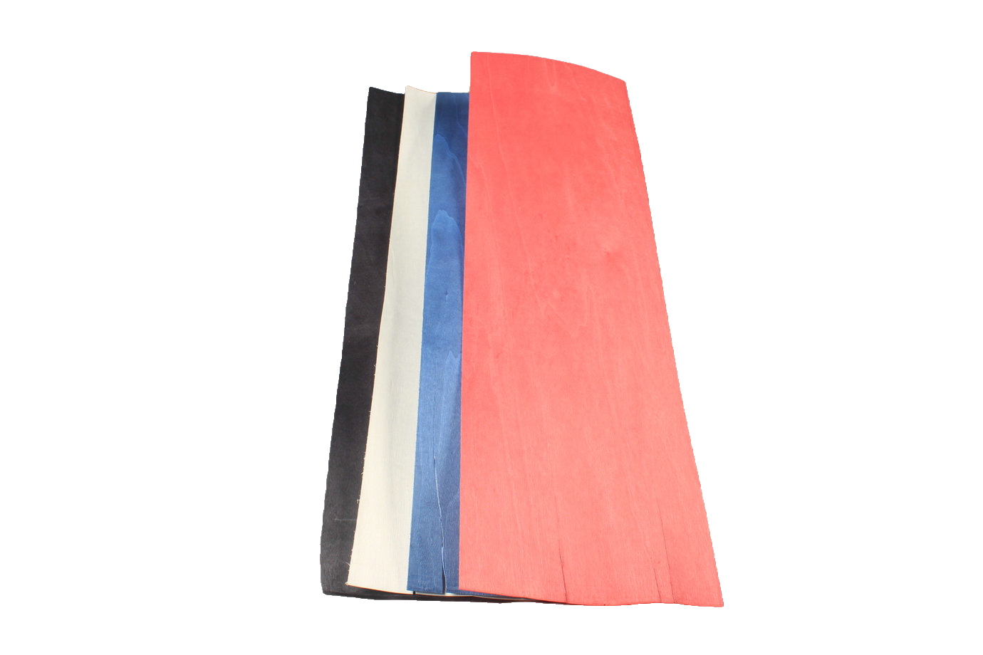 various colored maple veneers for cue making - 1 mm thickness -6 sheets of 38 x20 CM WOODS CUES