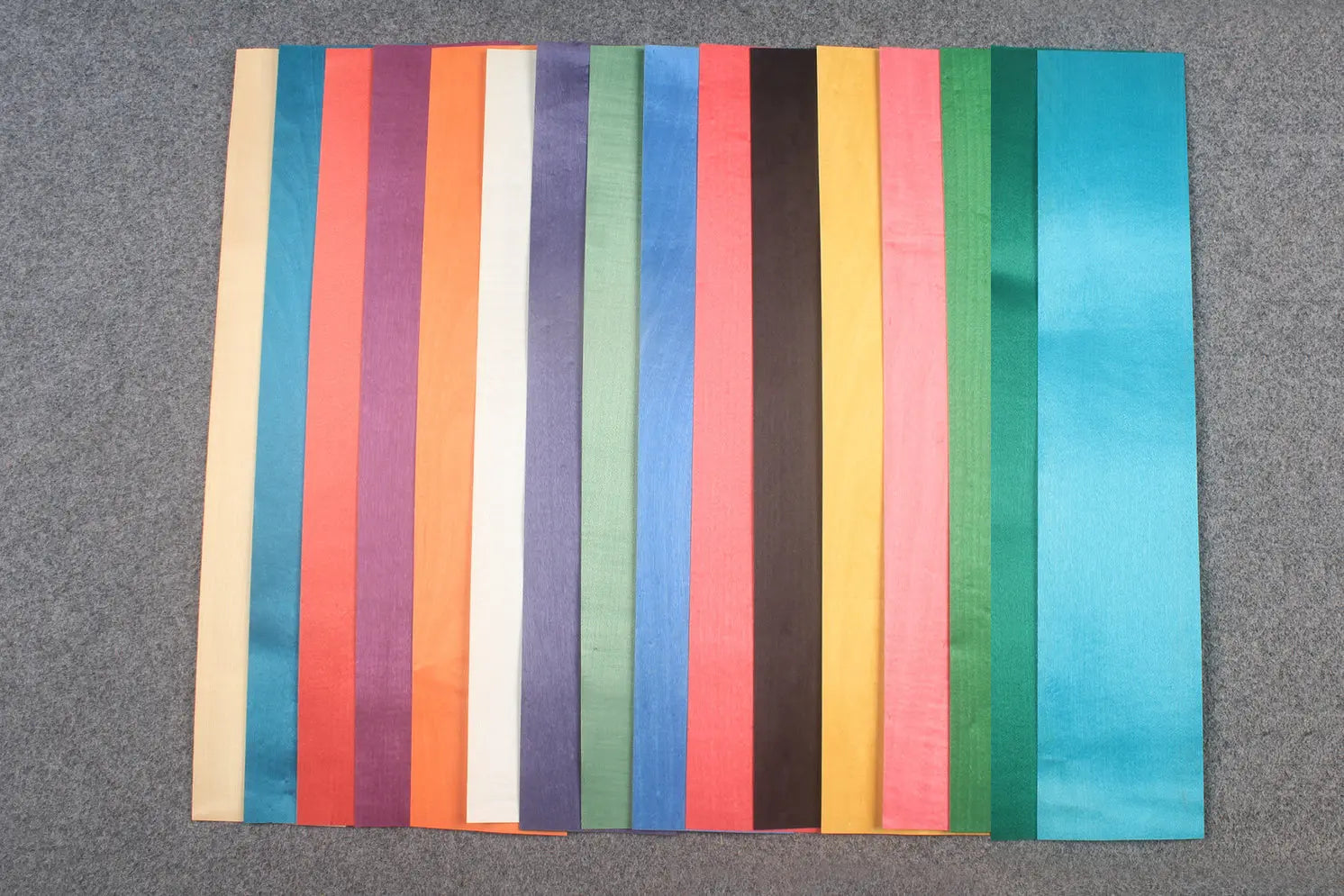 various colored maple veneers for cue making - 0.5 mm thickness  10 x60 CM WOODS CUES