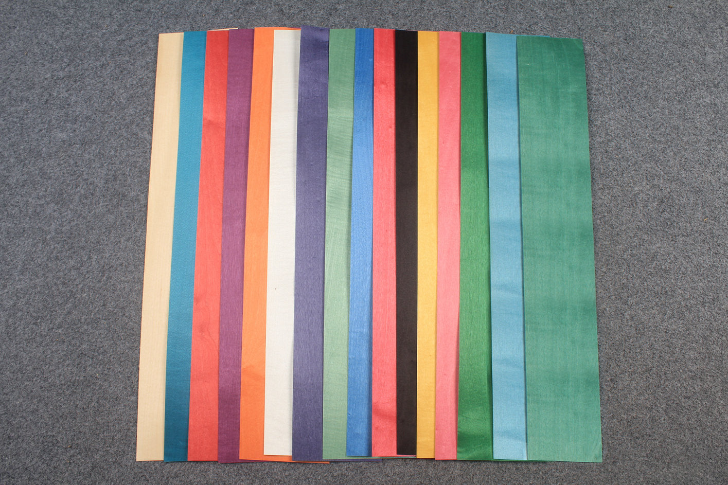 various colored maple veneers for cue making - 0.5 mm thickness  12 x60 CM WOODS CUES