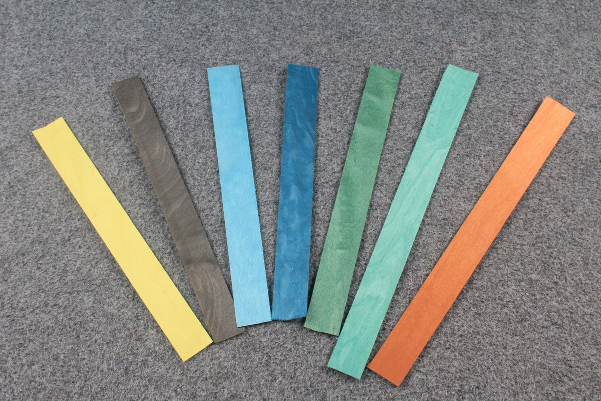 various colored veneers for cue making - 0.6 mm thickness WOODS CUES