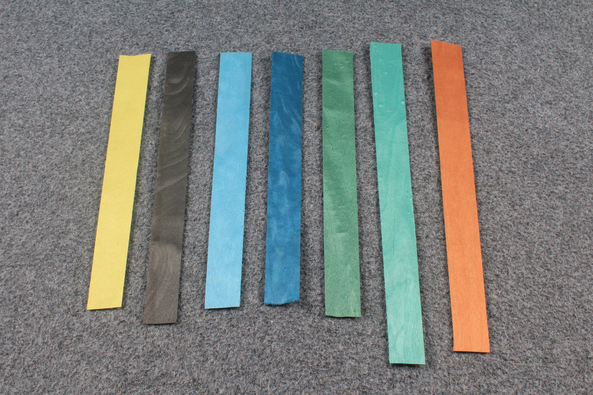 various colored veneers for cue making - 0.6 mm thickness