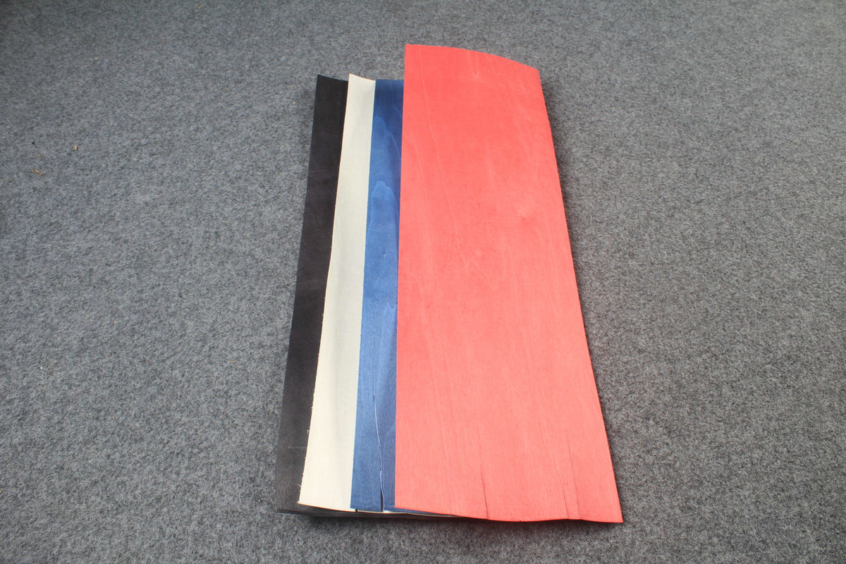various colored maple veneers for cue making - 1 mm thickness -6 sheets of 38 x20 CM