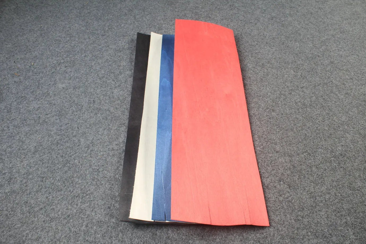 various colored maple veneers for cue making - 1 mm thickness -6 sheets of 38 x20 CM WOODS CUES
