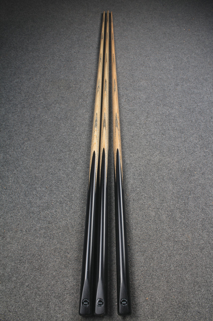 CHEVRONS+ WOODS 1 piece handmade snooker  pool ash cue