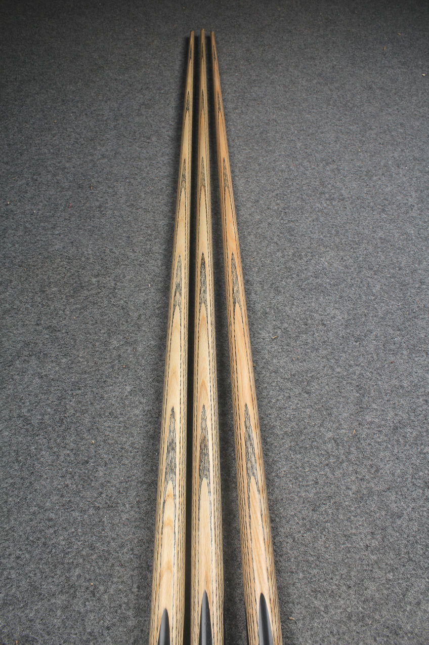 CHEVRONS+ WOODS 1 piece handmade snooker  pool ash cue
