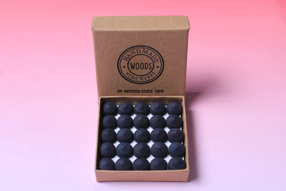 Black 11 mm Woods Cues Tips Pig Skin Layered Tips with mushroom shape