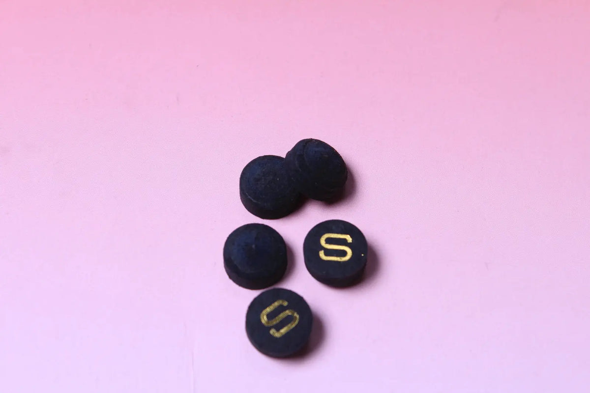 Black 11 mm Woods Cues Tips Pig Skin Layered Tips with mushroom shape