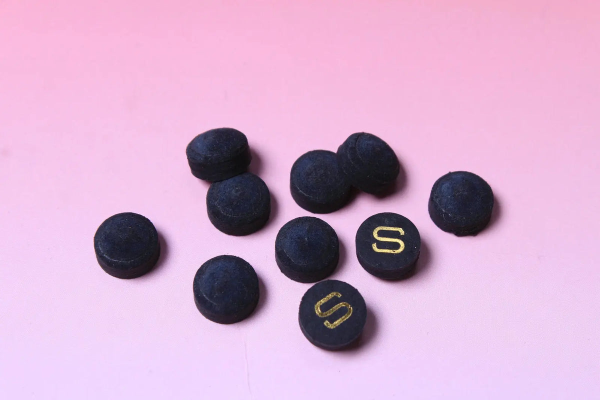 Black 11 mm Woods Cues Tips Pig Skin Layered Tips with mushroom shape