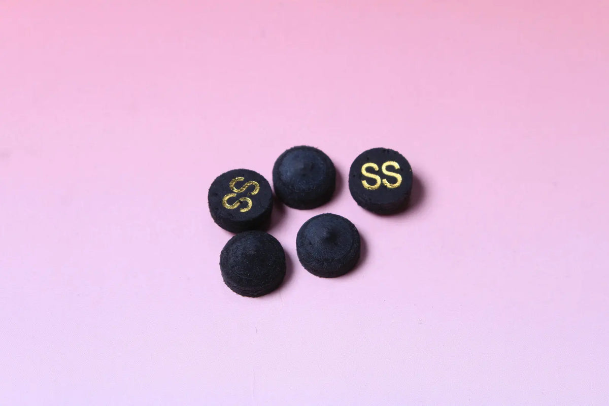 Black 11 mm Woods Cues Tips Pig Skin Layered Tips with mushroom shape