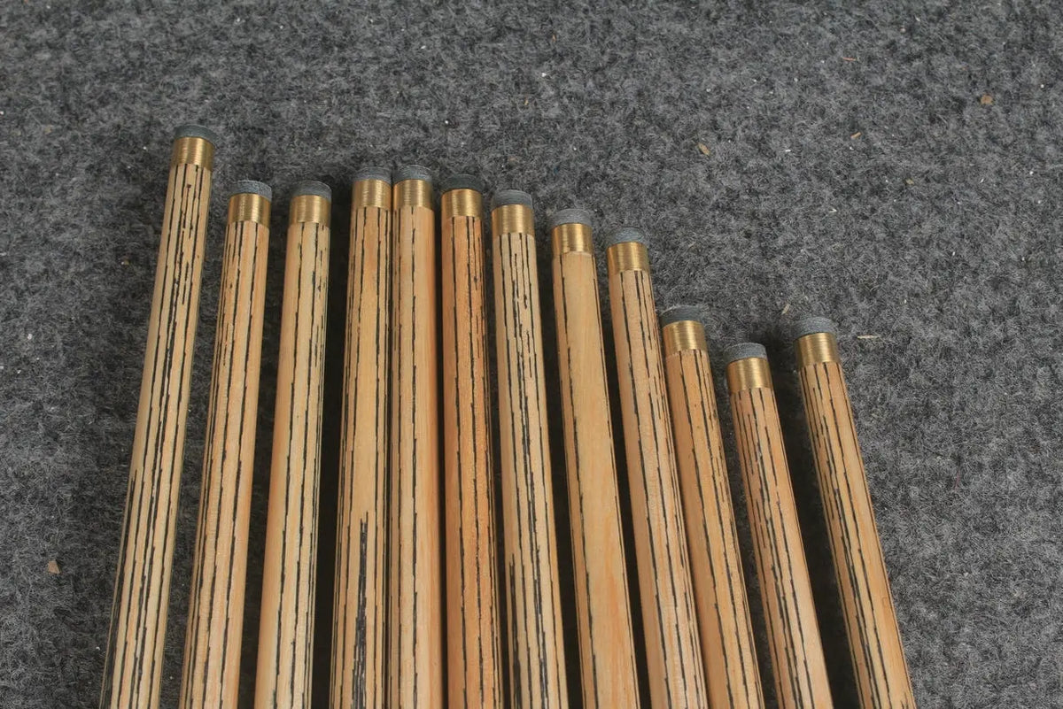 CHEVRONS+ WOODS 1 piece handmade ash english pool cue  #1010- #1021 WOODS CUES