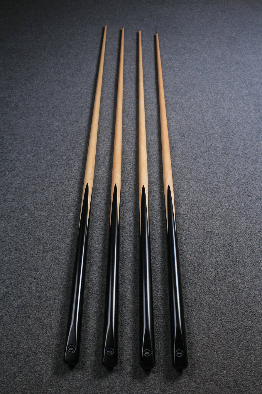 1 piece handmade maple 8 ball pool cue plain ebony butt- variant length