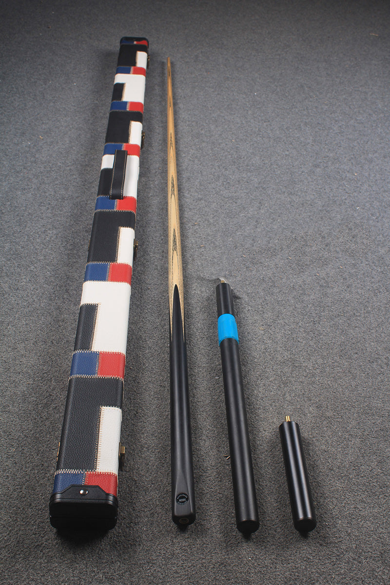 CHEVRONS+ WOODS 1 piece handmade snooker  pool ash cue