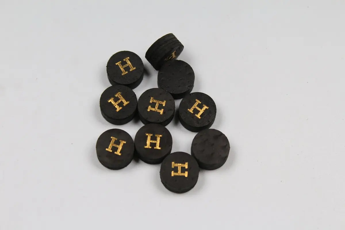 black 12.5 mm woods cues tips pig skin layered tips