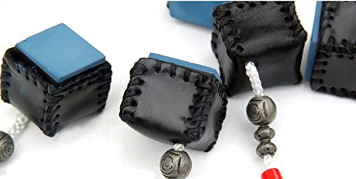 Snooker/Pool Cue Carrying Leather Chalk Holder, Black