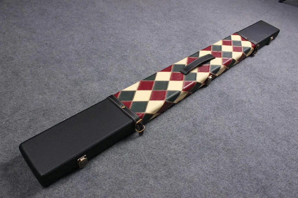 handmade center diamond color 3 compartments quality wide 3/4 cue case