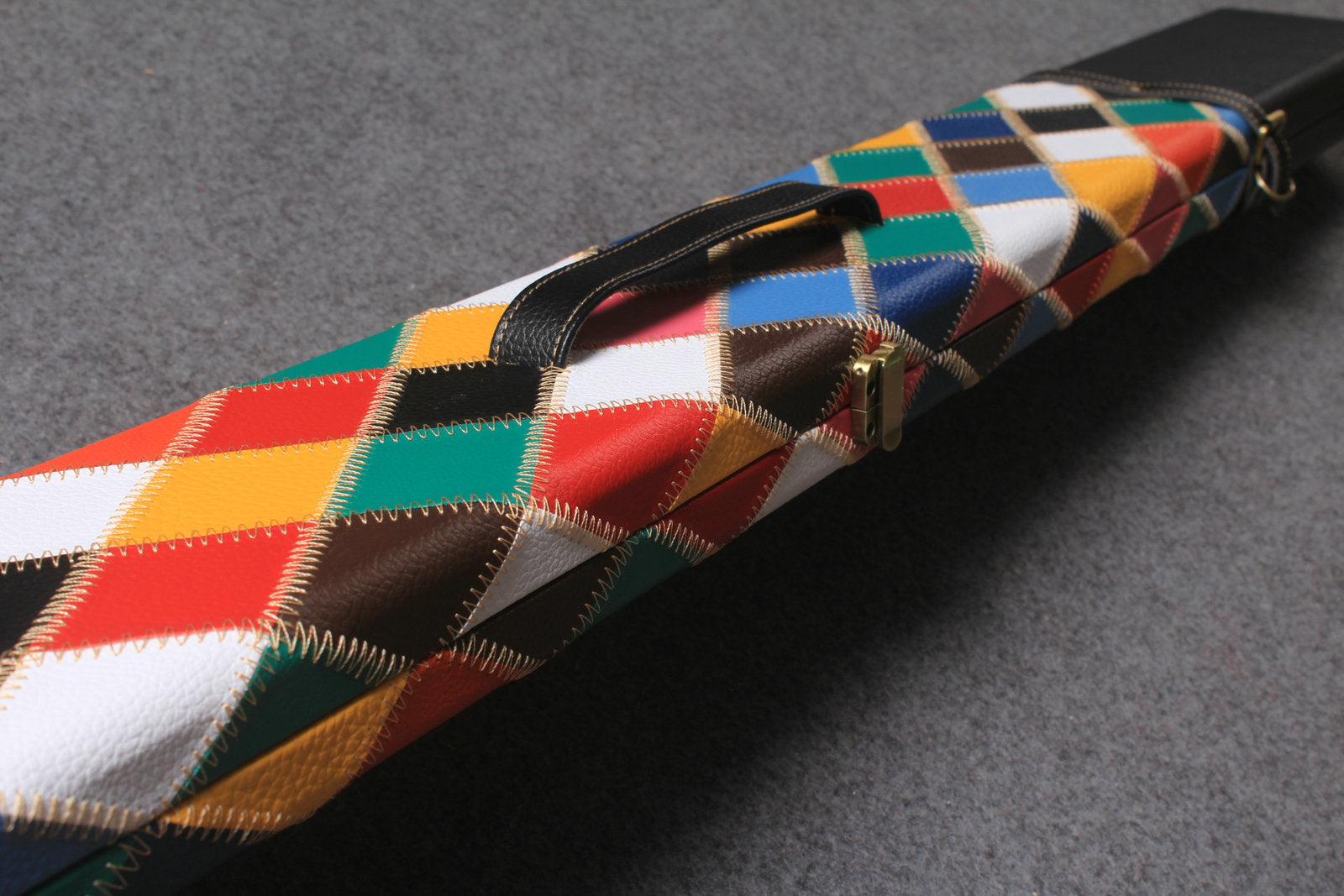 HANDMADE CENTER DIAMOND COLOR 3 COMPARTMENT QUALITY WIDE 3/4 CUE CASE