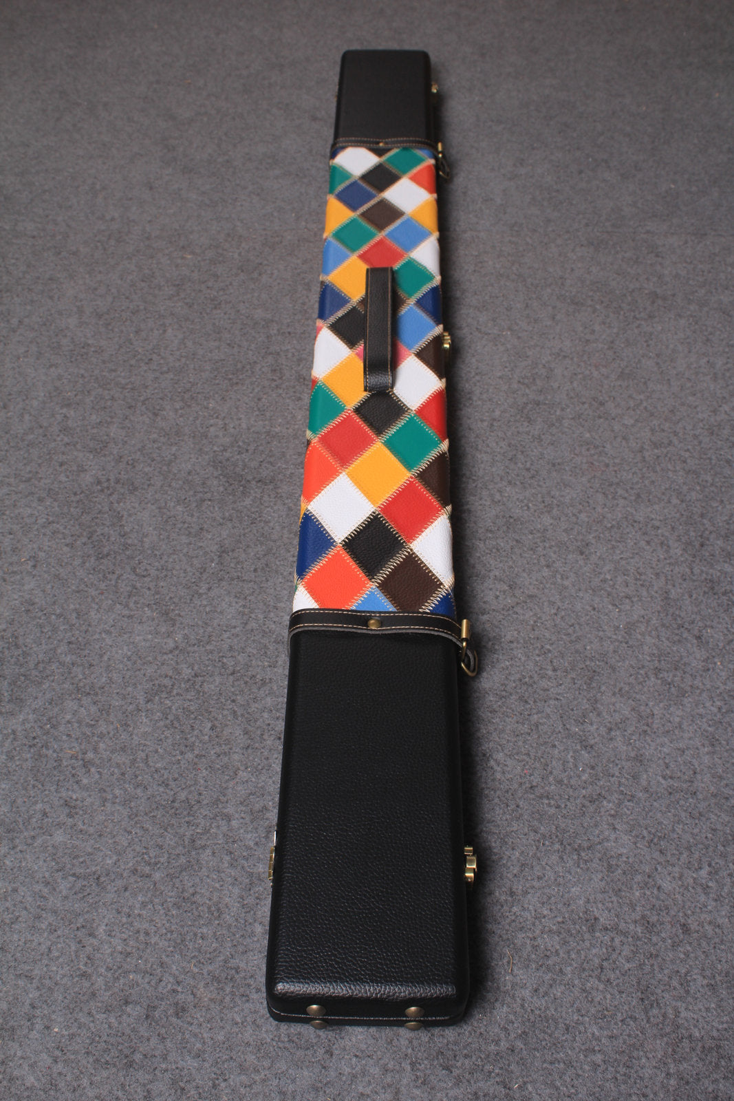 HANDMADE CENTER DIAMOND COLOR 3 COMPARTMENT QUALITY WIDE 3/4 CUE CASE