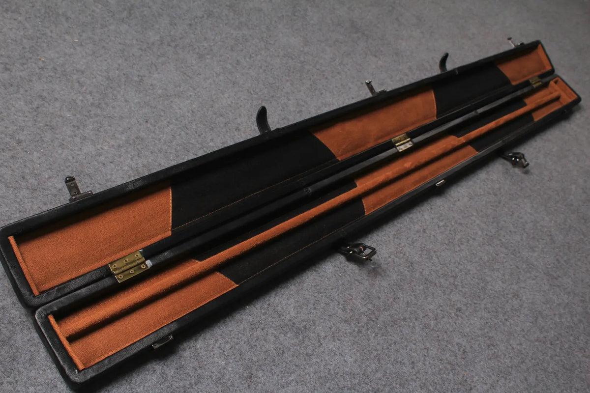1 piece genuine leather snooker cue case with 2 slots