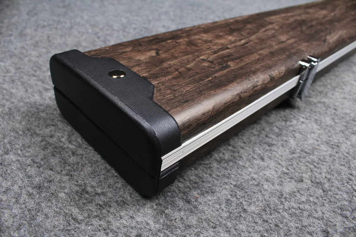 1 piece tree bark leather case aluminium construction with 3 slots