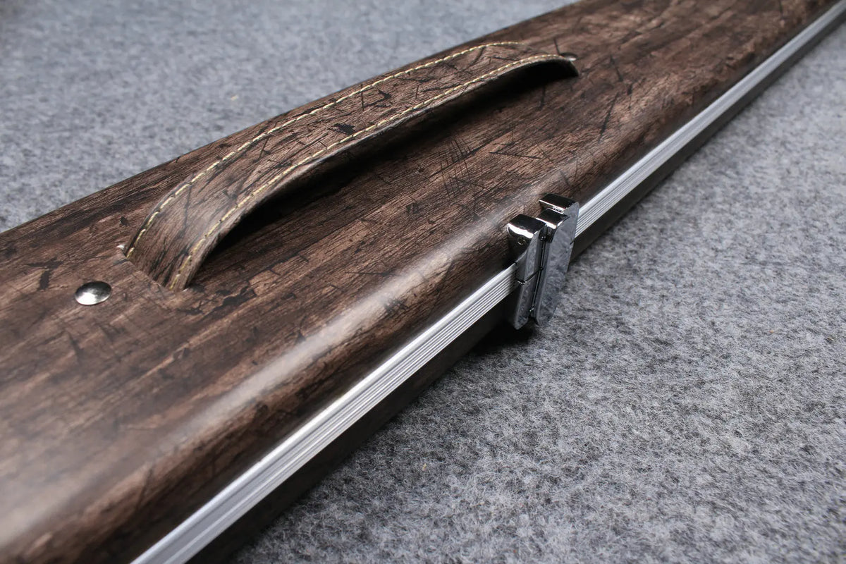 1 piece tree bark leather case aluminium construction with 3 slots