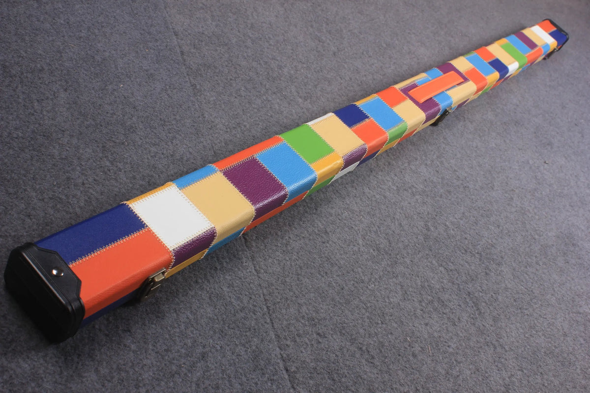 1 piece patchwork snooker cue case with 2 slots