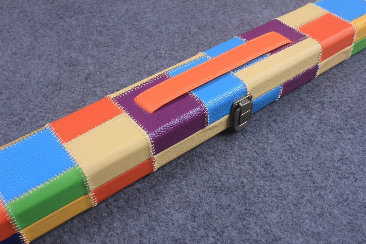 1 piece patchwork snooker cue case with 2 slots