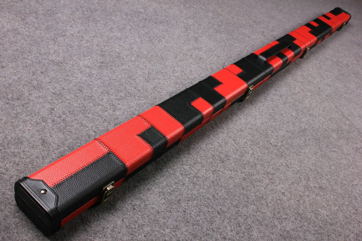 1 piece patchwork snooker cue case with 2 slots