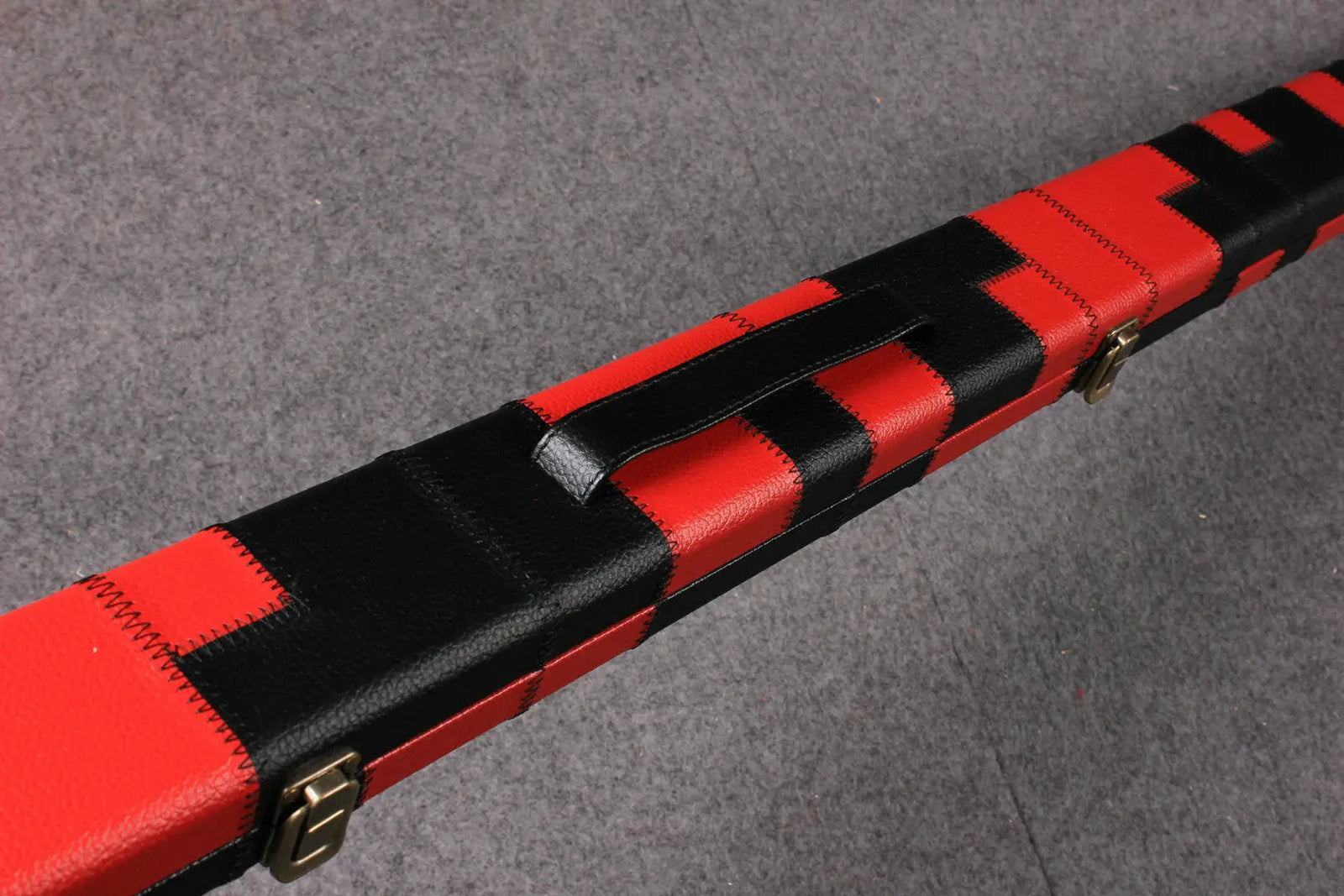 1 piece patchwork snooker cue case with 2 slots